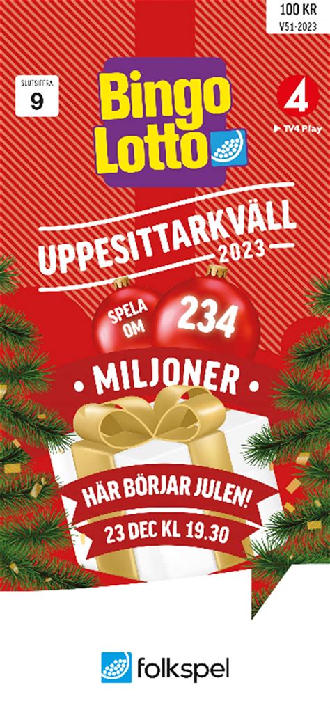 Köp Bingolotter till BingoLottos Nyårsbingo .